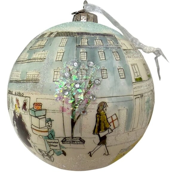 Dennis Basso Christmas Ornament City Fashion Scene QVC Holiday Collectible - Picture 1 of 5